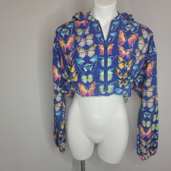 VNTG Butterfly Wind Breaker Hoody w/ Pockets! size XXL - Picture 3 of 11